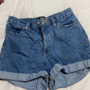 High waisted jean shorts